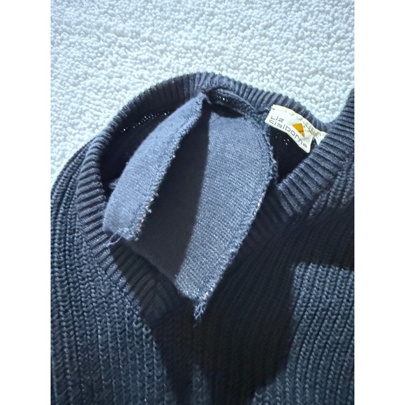VTG 1980s Liz Claiborne Black V Neck Knit Sweater Oversized Womens Medium - Picture 6 of 11